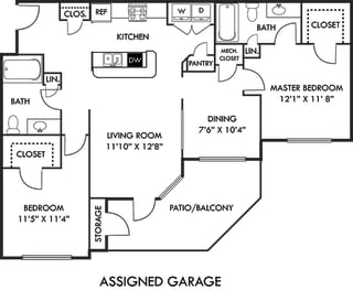 Floor Plan Kenyon with Assigned Garage