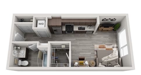 Baseline 158 3D floor plan A1 studio