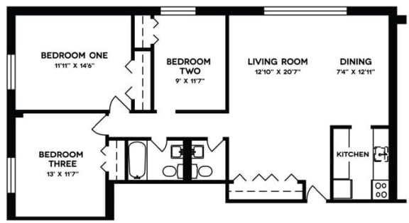 Three Bedroom Three Bedroom