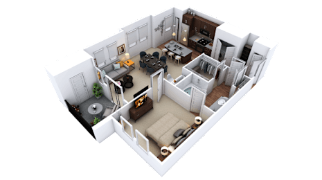 1 Bed - 1 Bath |855 sq. ft. Aspen