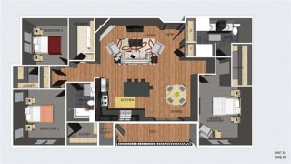Westminster three bedroom two bathroom floor plan at The Flats at 84