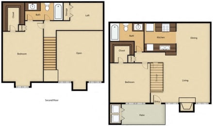  Floor Plan 2BR, 2BTH - E