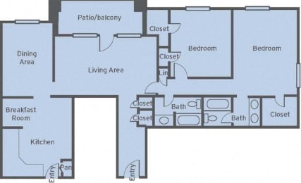 B5 Floor Plan at The Mason Mills Apartments, Decatur, GA, 30033