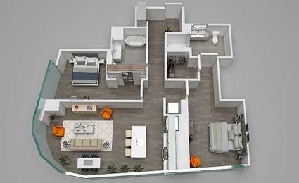 2-Bed-08 Floor Plan at 1001 South State, Chicago, Illinois