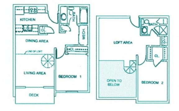 Olympia two bedroom two bathroom apartment at Capitol View Apartments
