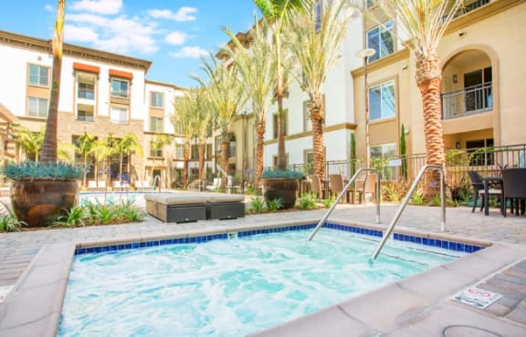 the swimming pool at the apartments for rent