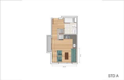 Floor Plan  Studio AK Floor Plan at Block C, San Marcos, CA