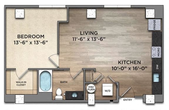 Floor Plan  A50_2_FloorPlan at The Nicholas, Columbus