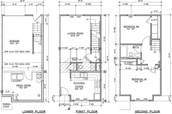 Floor Plan  2 Bedroom townhouse
