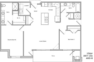 Chester two bedroom two bathroom floor plan at The Flats at 84 Chester two bedroom two bathroom floor plan at The Flats at 84