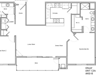Notting Hill two bedroom two bathroom floor plan at The Flats at 84