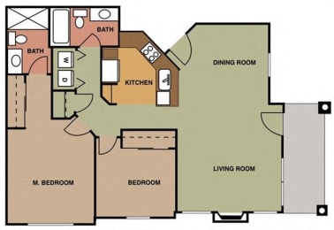  Floor Plan 2x2 B