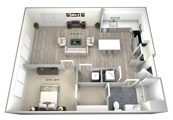 Floor Plan  1 Bed 1 Bath TruaG Floor Plan at 735 Truman, Hyde Park, 02136