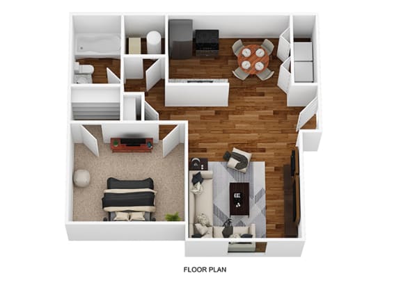 1 Bedroom 1 Bathroom Floor plan Renovated 1 Bedroom 1 Bathroom Floor plan Renovated at Trinity Lakes Apartments, Columbus