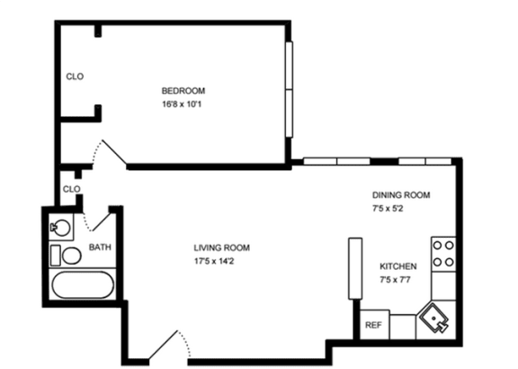 Floor Plan  1 Bedroom