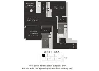 Unit 12A Floor Plan Unit 12A Floor Plan at 640 North Wells, Chicago, Illinois