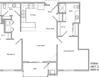 Rothwell two bedroom two bathroom floor plan at The Flats at 84