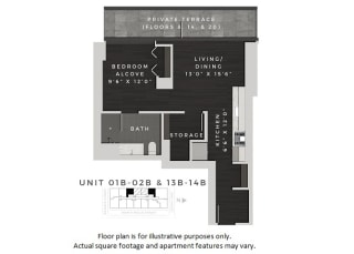 Junior One Bedroom Floor Plan Junior One Bedroom Floor Plan at 640 North Wells, Chicago, Illinois at 640 North Wells, Chicago, IL