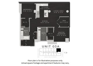 Unit 03A Floor Plan Unit 03A Floor Plan at 640 North Wells, Illinois, 60654