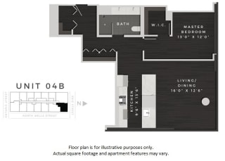 Unit 04B Floor Plan Unit 04B Floor Plan at 640 North Wells, Chicago, IL