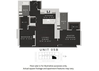Unit 05B Floor Plan Unit 05B Floor Plan at 640 North Wells, Illinois, 60654