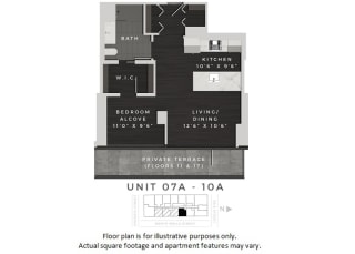 Unit 07A-10A Floor Plan Unit 07A-10A Floor Plan at 640 North Wells, Chicago, IL