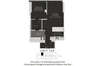 Unit 13A Floor Plan at 640 North Wells, Illinois, 60654