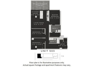 Unit 503 Floor Plan Unit 503 Floor Plan at 640 North Wells, Illinois, 60654