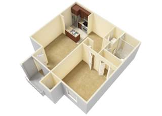 Floor Plan 1 Bed 1 Bath