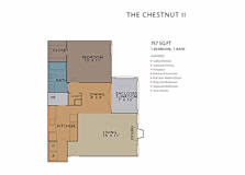1 Bed 1 Bath ChestnutII Floor Plan at Rosemont Vinings Ridge, Atlanta, 30339
