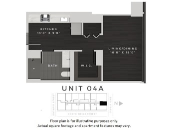 Floor Plan  Unit 04A Floor Plan at 640 North Wells, Chicago, IL