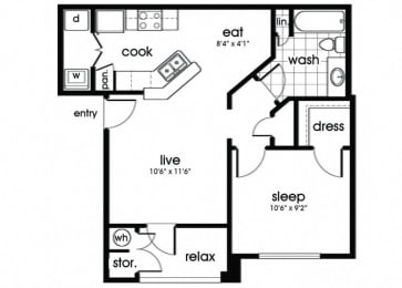 Floor Plan  A1 Floorplan for Parkway Senior Apartments in Pasadena TX