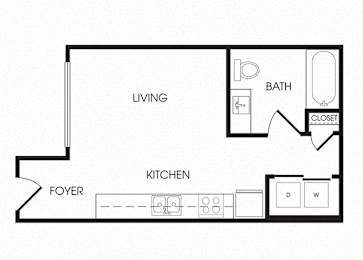 Floor Plan  Studio Apartment in Infinity Apartments in Seattle WA