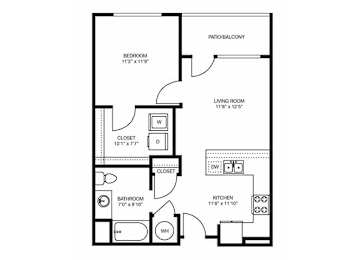 Floor Plan  A7 floorplan at The Douglas Apartments in Denver