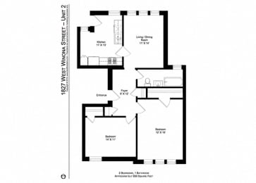  Floor Plan 2 Bedroom | 1 Bath (C3)