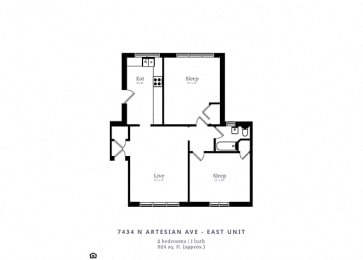  Floor Plan 2 Bedroom | 1 Bath (C2)