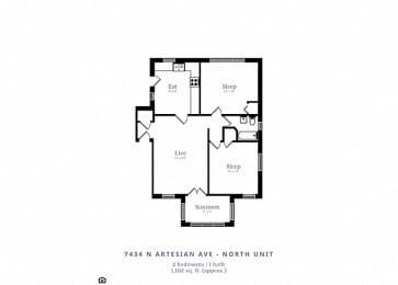  Floor Plan 2 Bedroom | 1 Bath (C1)