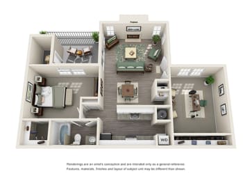 Arcadia Apartment Homes - 2 Bedroom 1 Bath Apartment