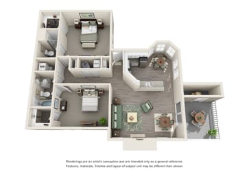 Arcadia Apartment Homes - 2 Bedroom 2 Bath Apartment