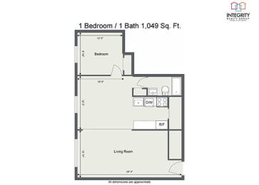 1 Bath 1049 Large Floor Plan at  Integrity Medina Apartments, Integrity Realty LLC, Ohio, 44256