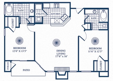 Floor Plan  B1 floorplan at Tivoli Apartments in Dallas, Texas
