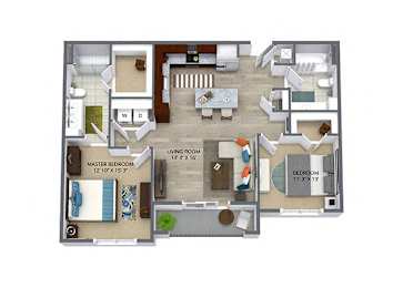 Westwood Green 2 bed 2 bath 1075 sqft