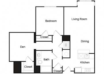 Floor Plan  A5D floor plan at Axis Admirals Hill Apartments in Chelsea MA