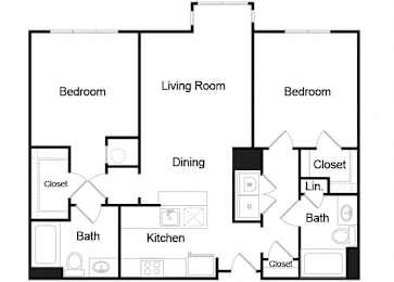 Floor Plan  B! floor plan at Axis Admirals Hill Apartments in Chelsea MA