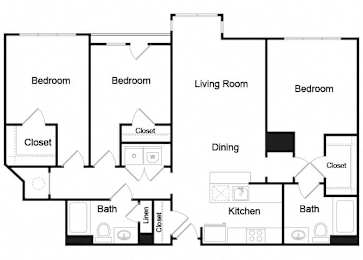 Floor Plan  C1 floor plan at Axis Admirals Hill Apartments in Chelsea MA