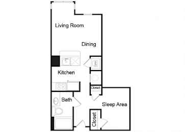 Floor Plan  S1 floor plan at Axis Admirals Hill Apartments in Chelsea MA