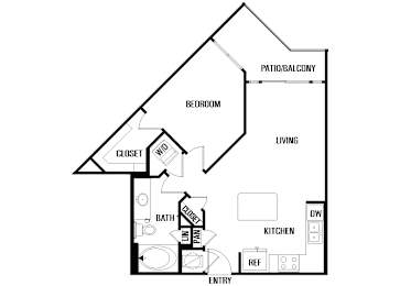 Floor Plan  A2 at Block 334 Apartments