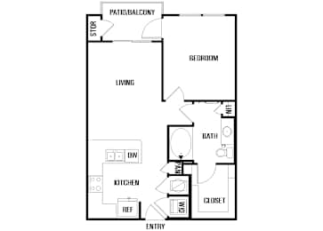 Floor Plan  A8 at Block 334 Apartments