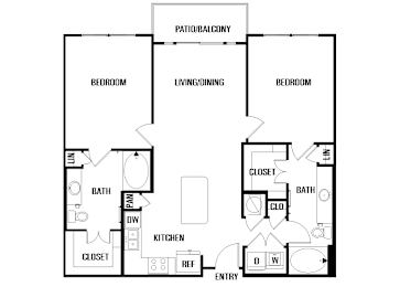 Floor Plan  B1 at Block 334 Apartments