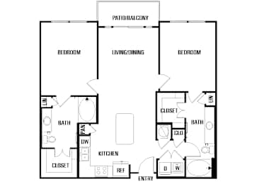 Floor Plan  B2 at Block 334 Apartments